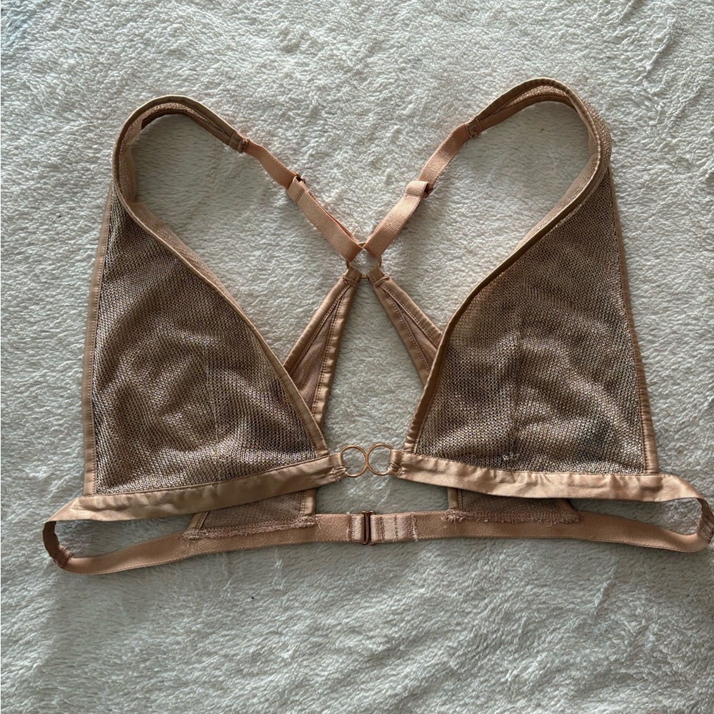 Victoria's Secret Mesh Copper Sheer Metallic Bralette